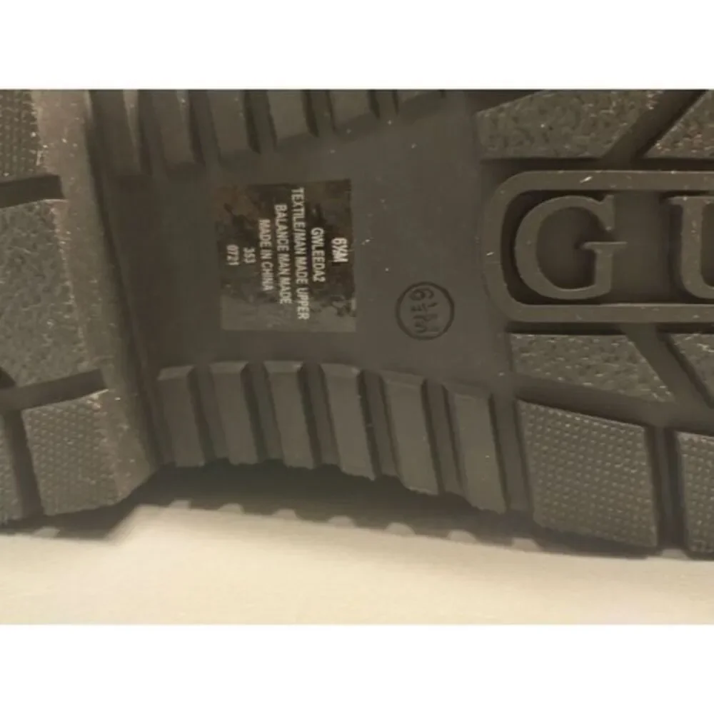 Guess Winter Ankle Snow Boots Womens Size 6.5 Black Leather Puffer‎ Pull On